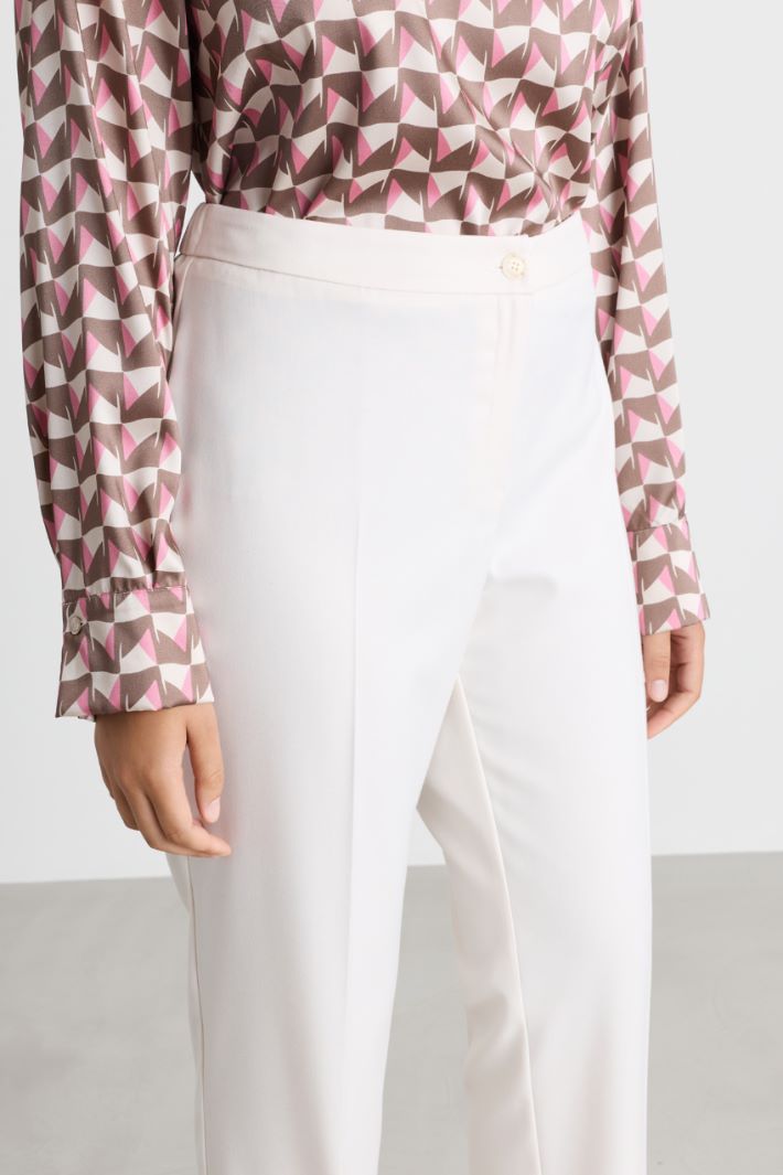 Slim-fit flannel trousers - WHITE - Intrend - 3