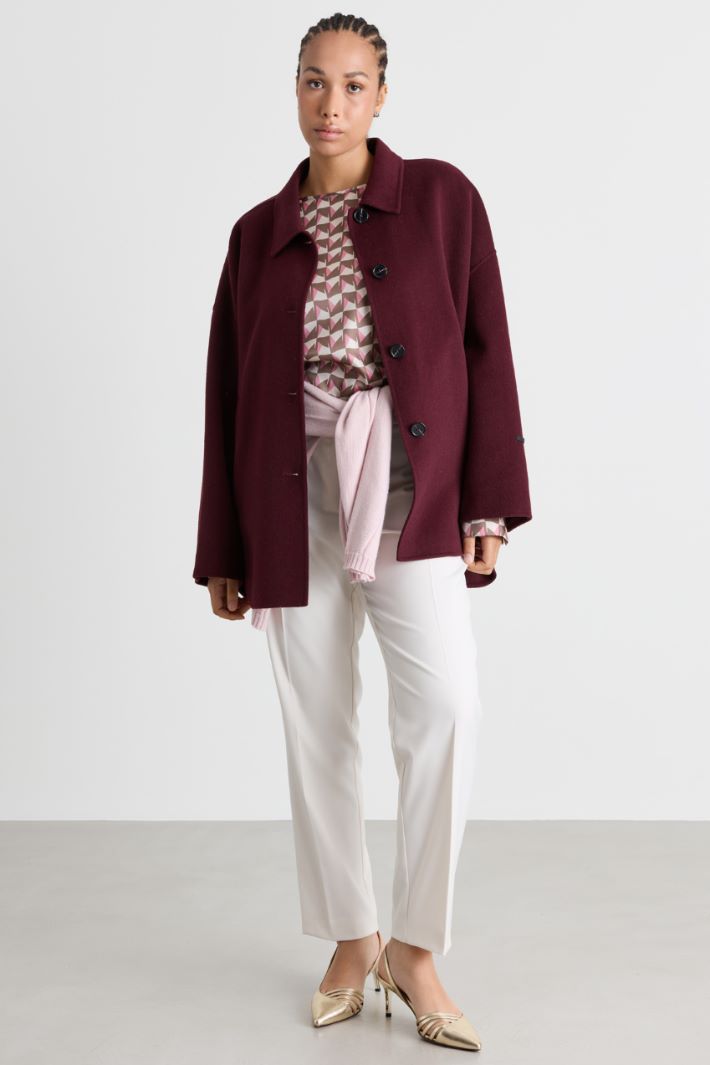 Slim-fit flannel trousers - WHITE - Intrend
