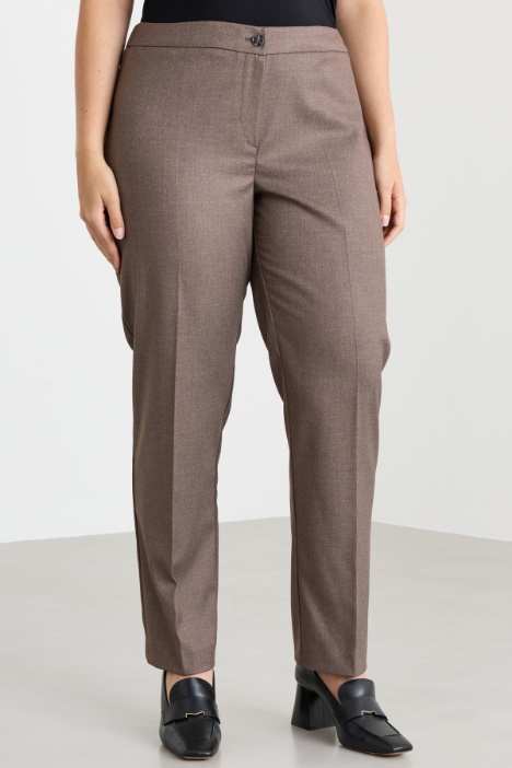 Pantalone slim in flanella