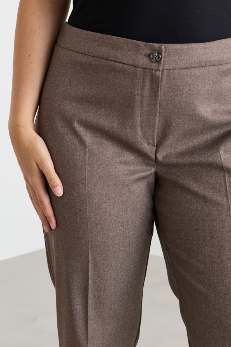 Pantalone slim in flanella