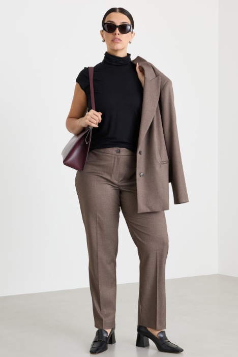 Schmal geschnittene Flanellhose - Intrend