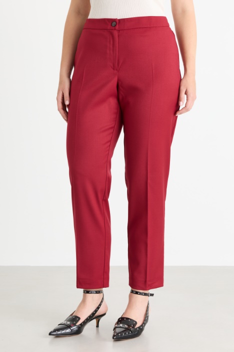 Pantalone slim in flanella