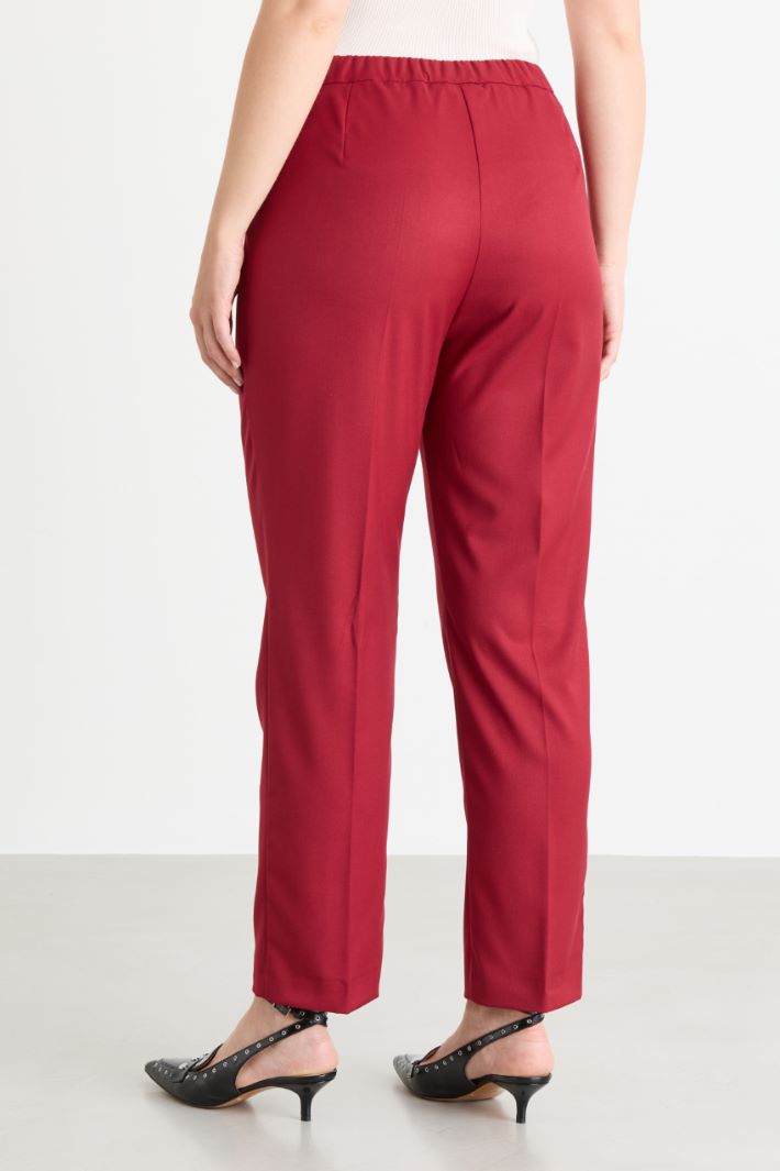 Slim-fit flannel trousers - RED - Intrend - 2