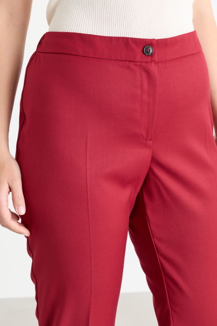 Slim-fit flannel trousers - RED - Intrend - 3