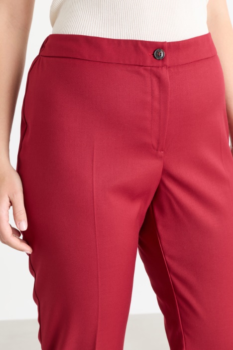 Pantalone slim in flanella