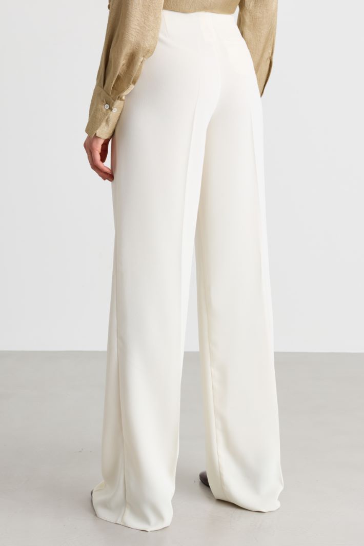 Matte Satin Trousers - WHITE - Intrend - 4