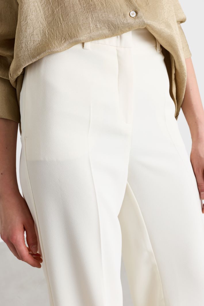 Matte Satin Trousers - WHITE - Intrend - 3