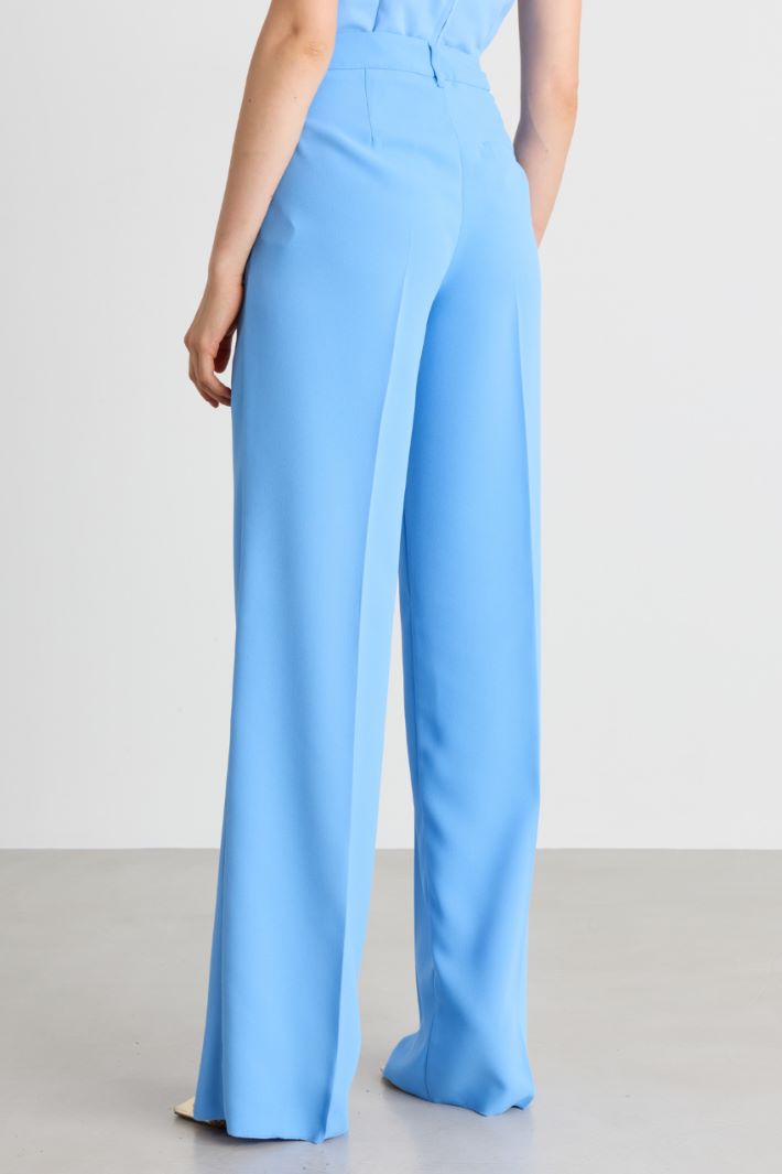 Matte Satin Trousers - LIGHT BLUE - Intrend - 4