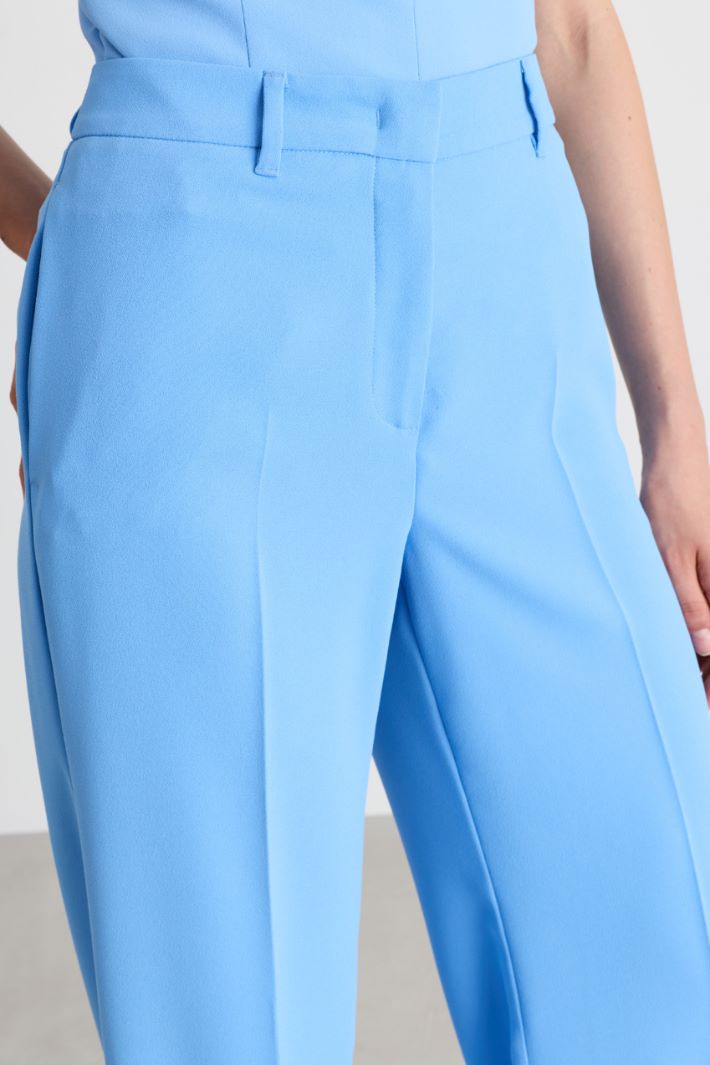 Matte Satin Trousers - LIGHT BLUE - Intrend - 3