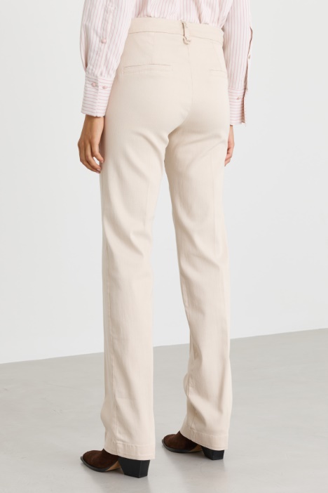 Pantalone wide leg in bull stretch