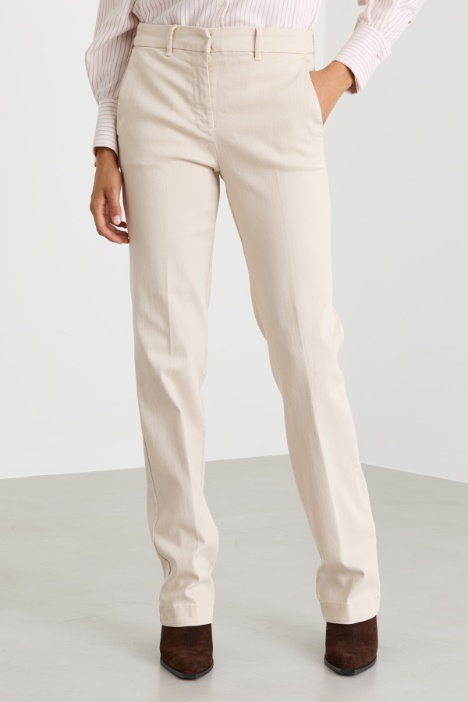 Pantalone wide leg in bull stretch