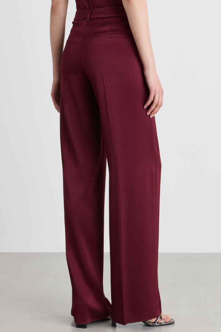 Satin trousers - BORDEAUX - Intrend - 4