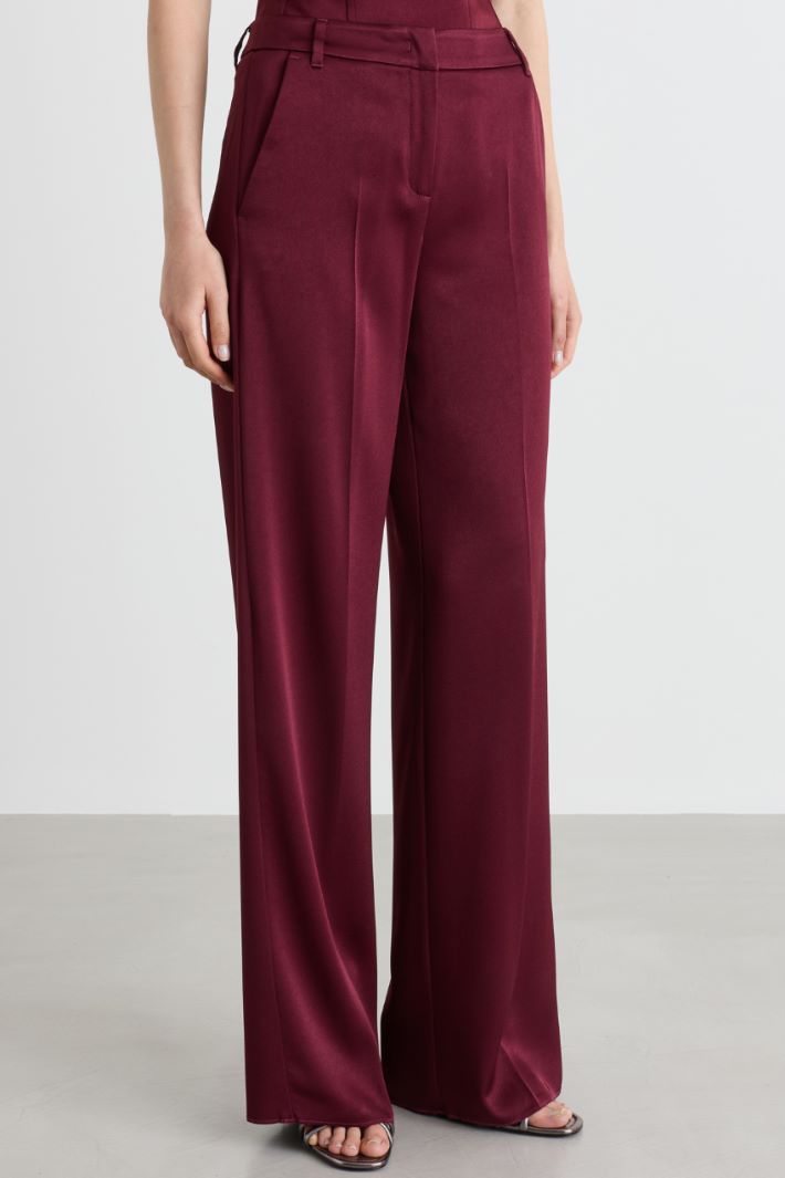 Satin trousers - BORDEAUX - Intrend - 2