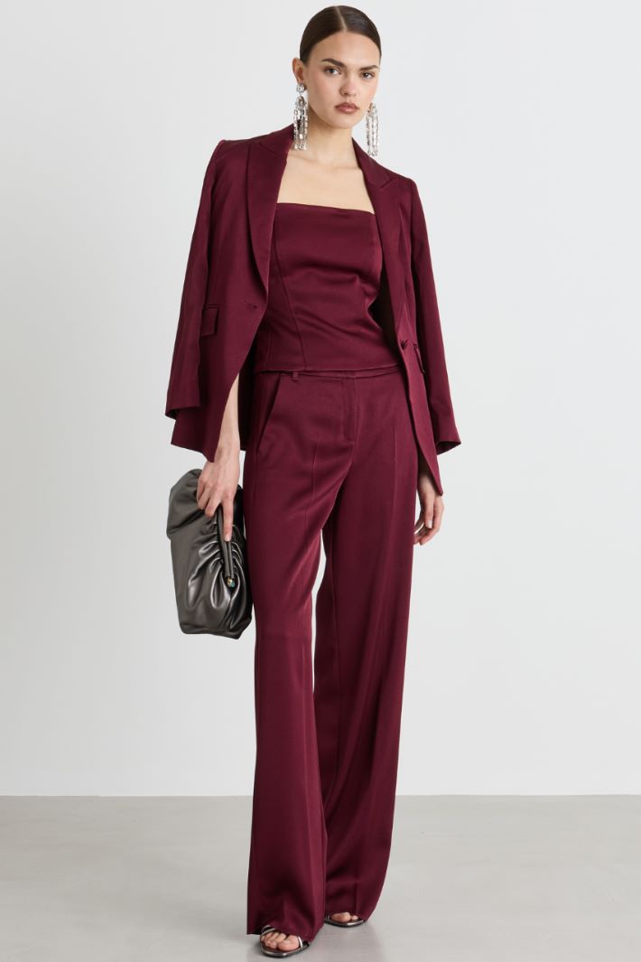 Satin trousers - BORDEAUX - Intrend