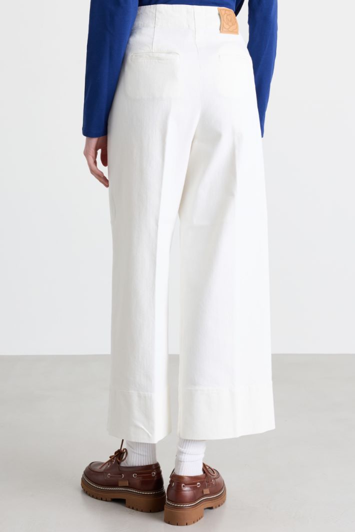 High-waisted trousers - WHITE - Intrend - 4