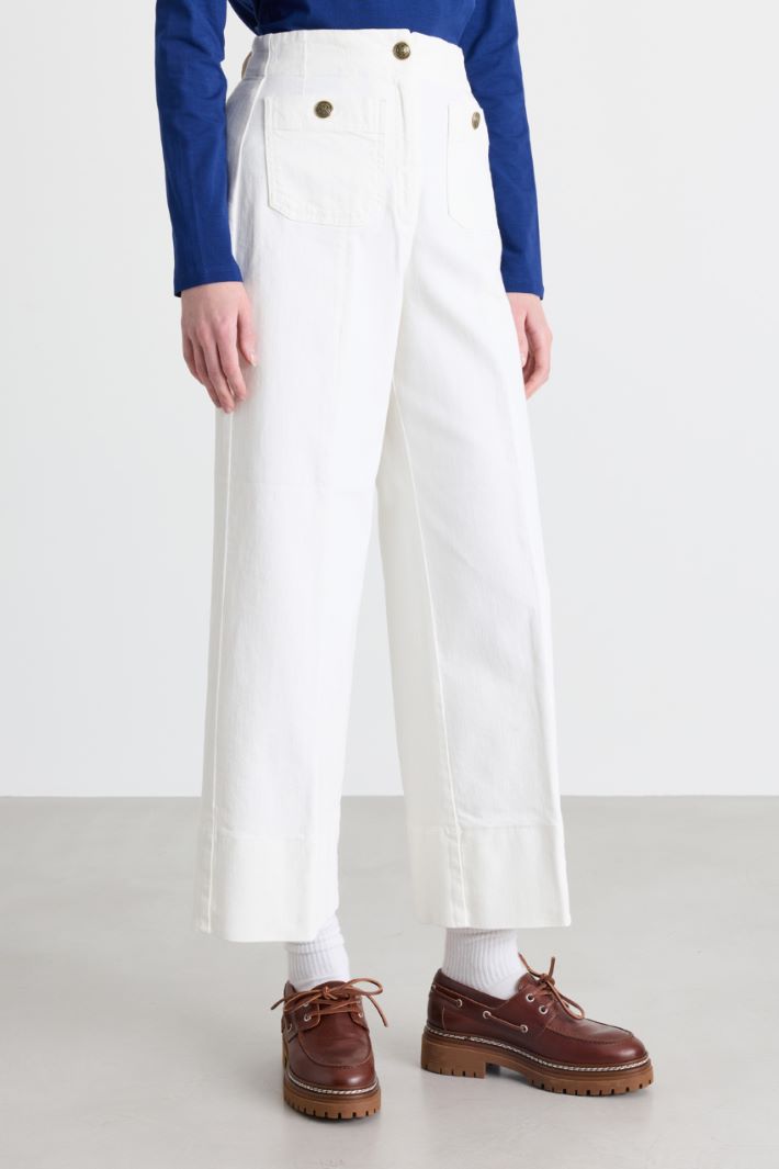 High-waisted trousers - WHITE - Intrend - 2