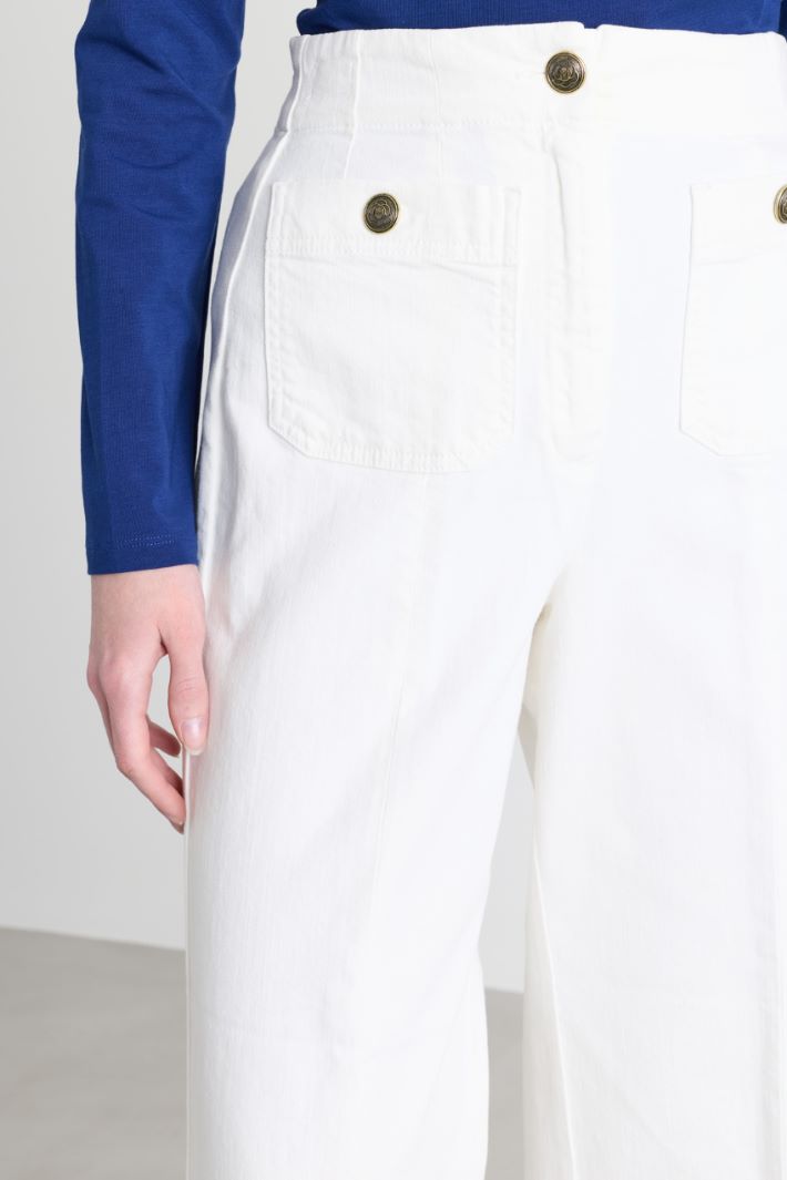 High-waisted trousers - WHITE - Intrend - 3