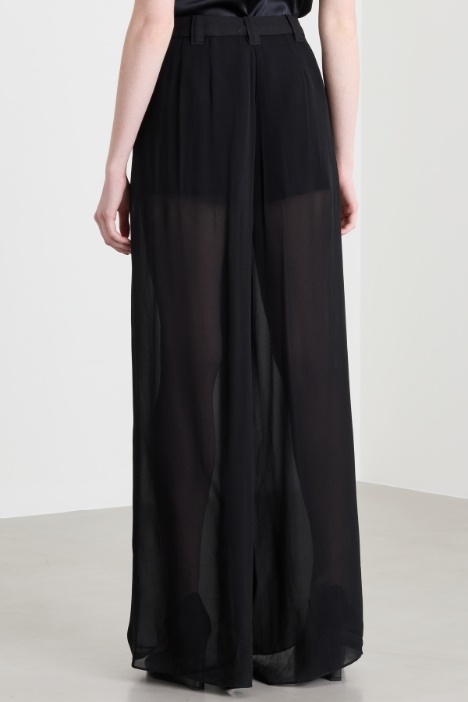 Pantalone doppio in georgette