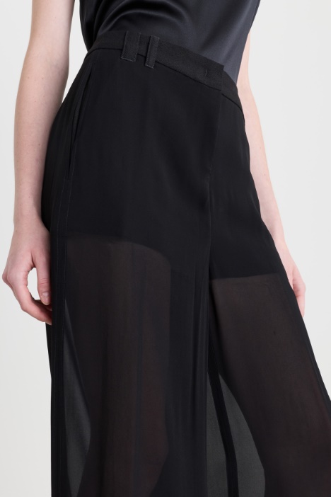 Pantalone doppio in georgette
