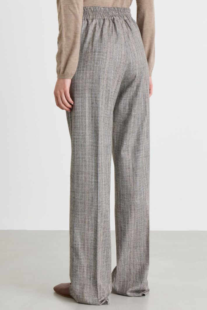 Checked Twill Trousers - GREY - Intrend - 4