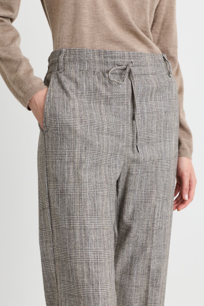 Checked Twill Trousers - GREY - Intrend - 3