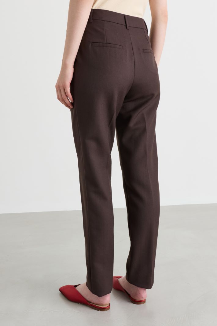 Pressed-Crease Chino Trousers - BROWN - Intrend - 4
