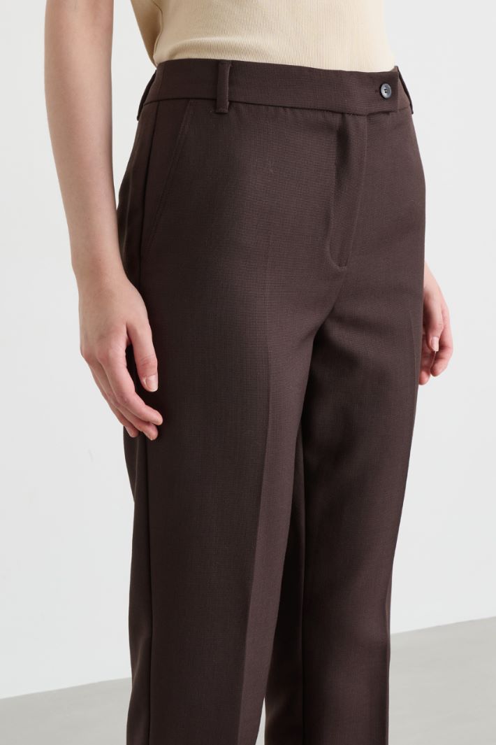 Pressed-Crease Chino Trousers - BROWN - Intrend - 3