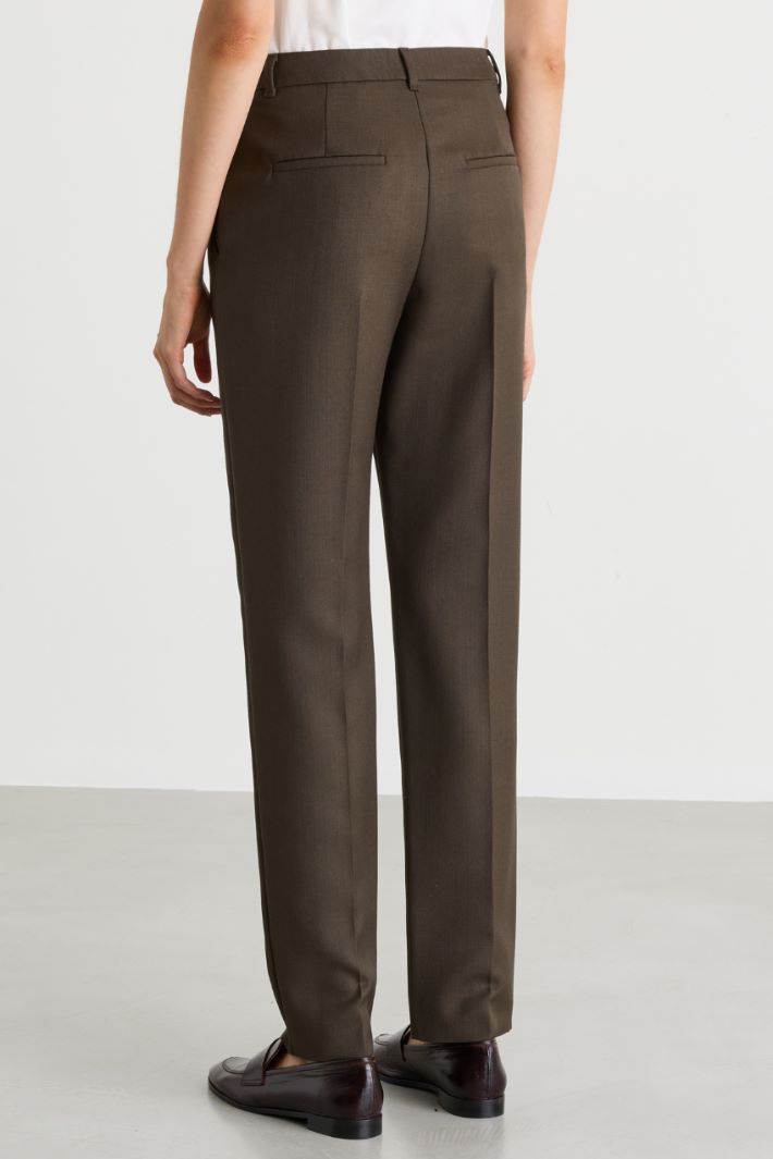 Pressed-Crease Chino Trousers - GREEN - Intrend - 4