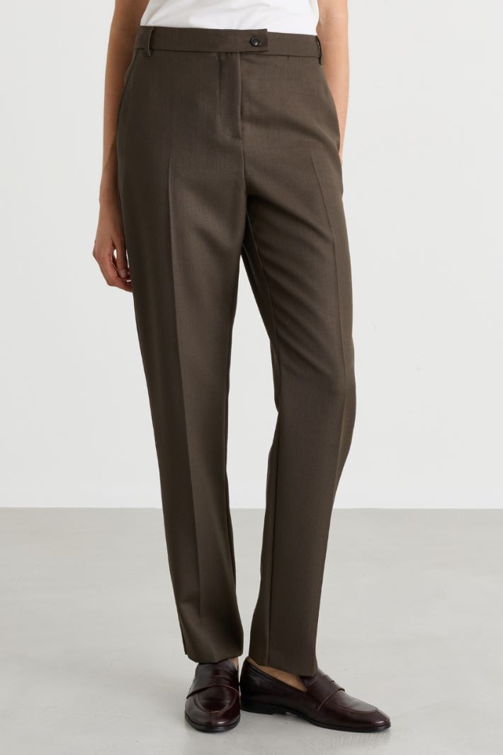 Pressed-Crease Chino Trousers - GREEN - Intrend - 2