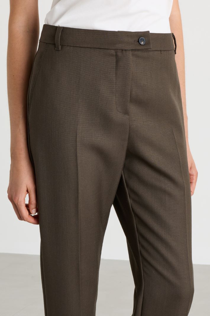 Pressed-Crease Chino Trousers - GREEN - Intrend - 3