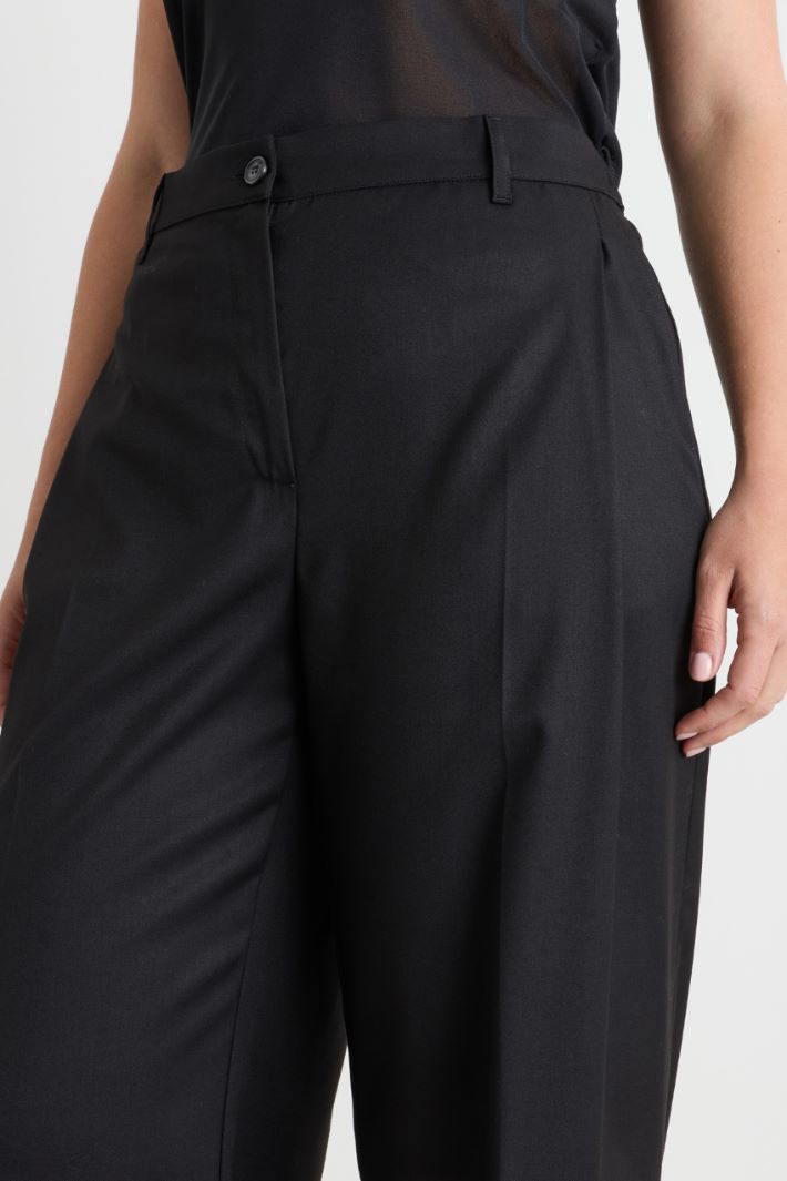 Pantalon large en flanelle - NOIR - Intrend - 3