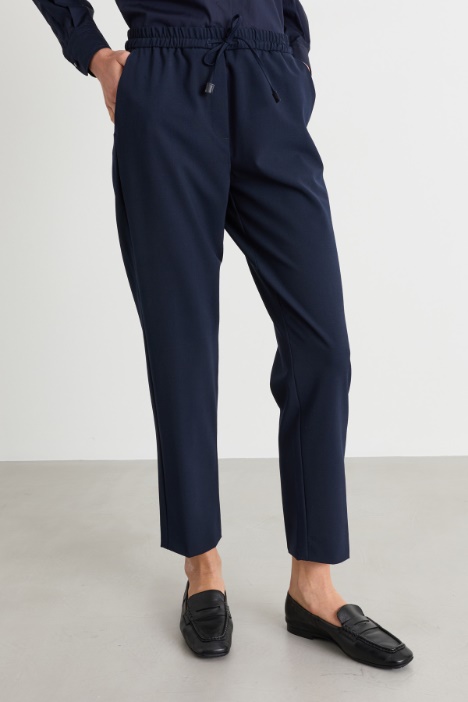 Pantalone in misto lana con coulisse