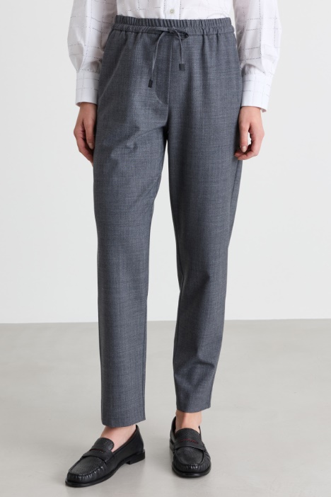 Pantalone in misto lana con coulisse