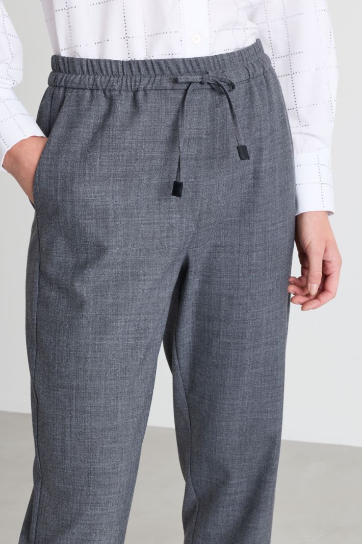 Drawstring trousers - GREY - Intrend - 3