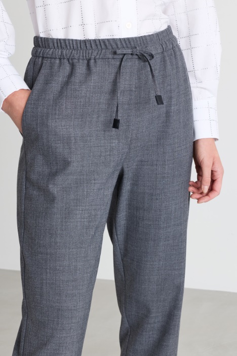 Pantalone in misto lana con coulisse