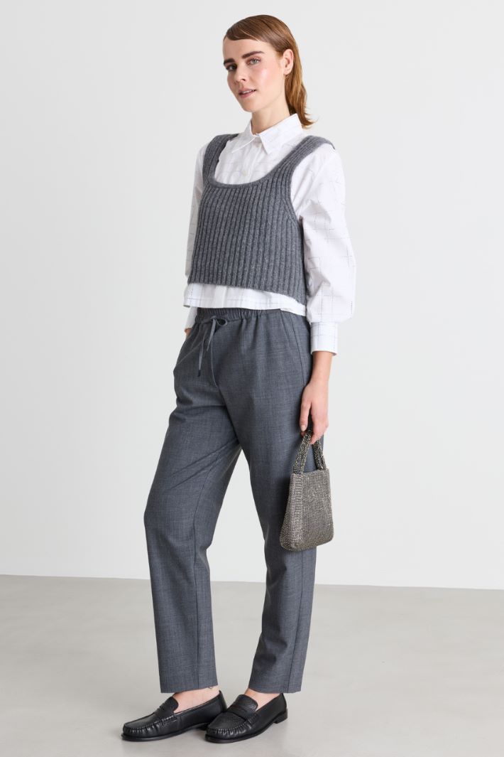Drawstring trousers - GREY - Intrend