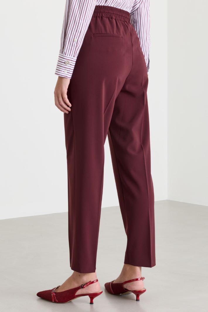 Stretch technical twill joggers - BORDEAUX - Intrend - 4