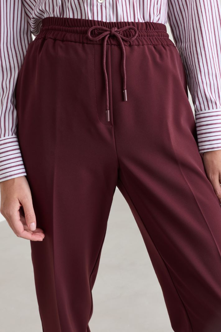 Stretch technical twill joggers - BORDEAUX - Intrend - 3