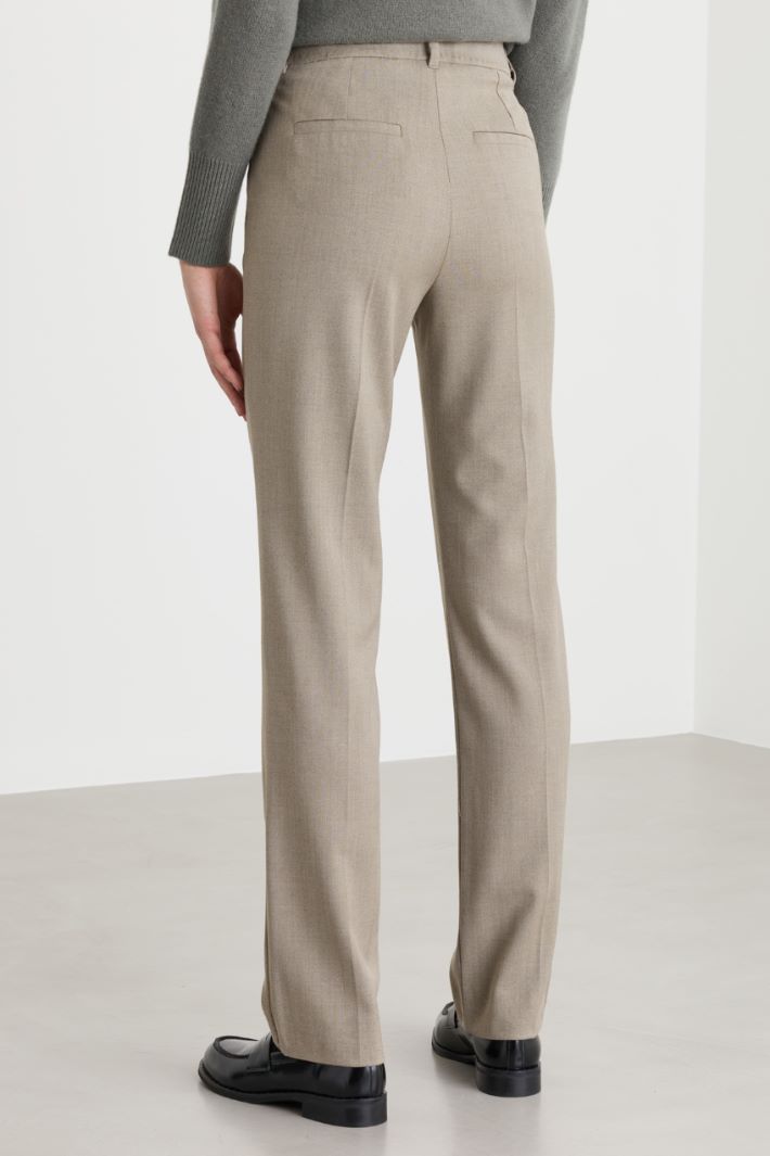Hose aus Stretch-Twill - BEIGE - Intrend - 4