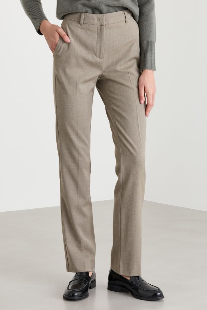 Hose aus Stretch-Twill - BEIGE - Intrend - 2