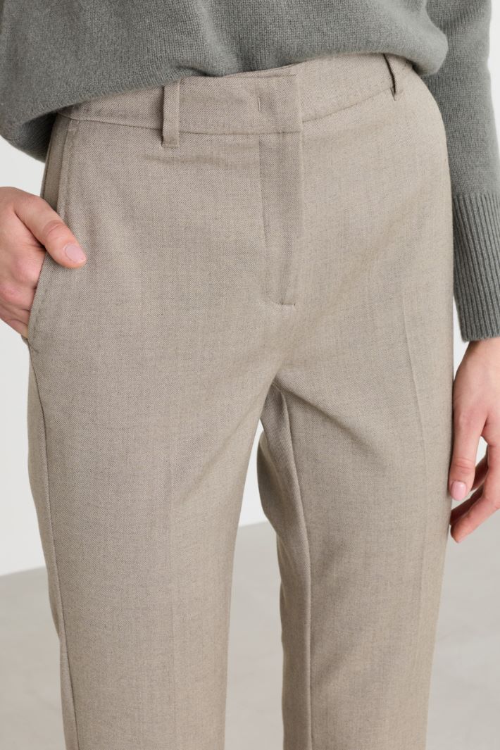 Hose aus Stretch-Twill - BEIGE - Intrend - 3