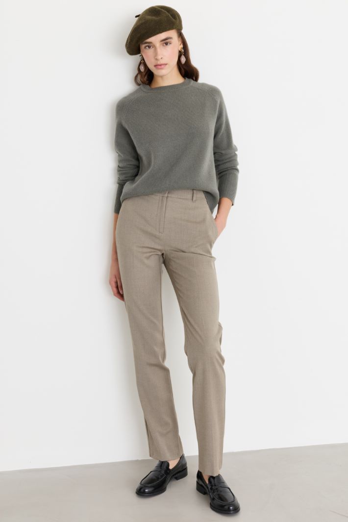 Hose aus Stretch-Twill - BEIGE - Intrend