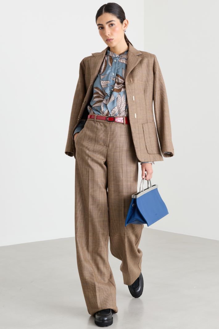 Pinstripe trousers - CAMEL BROWN - Intrend