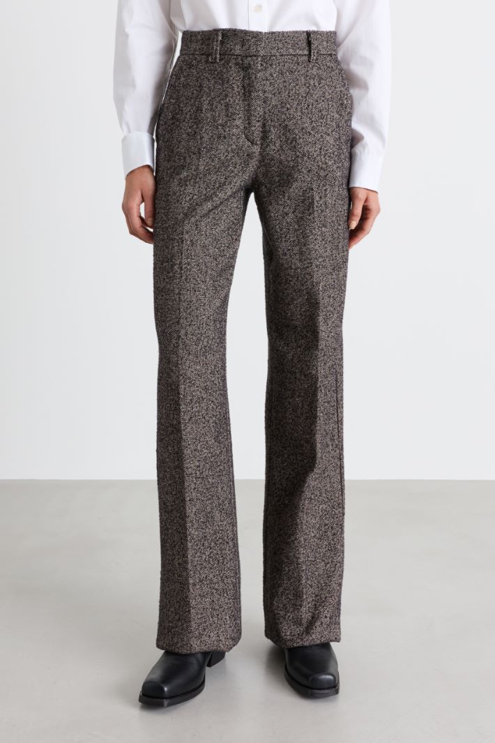 Tweed trousers - BROWN - Intrend - 2