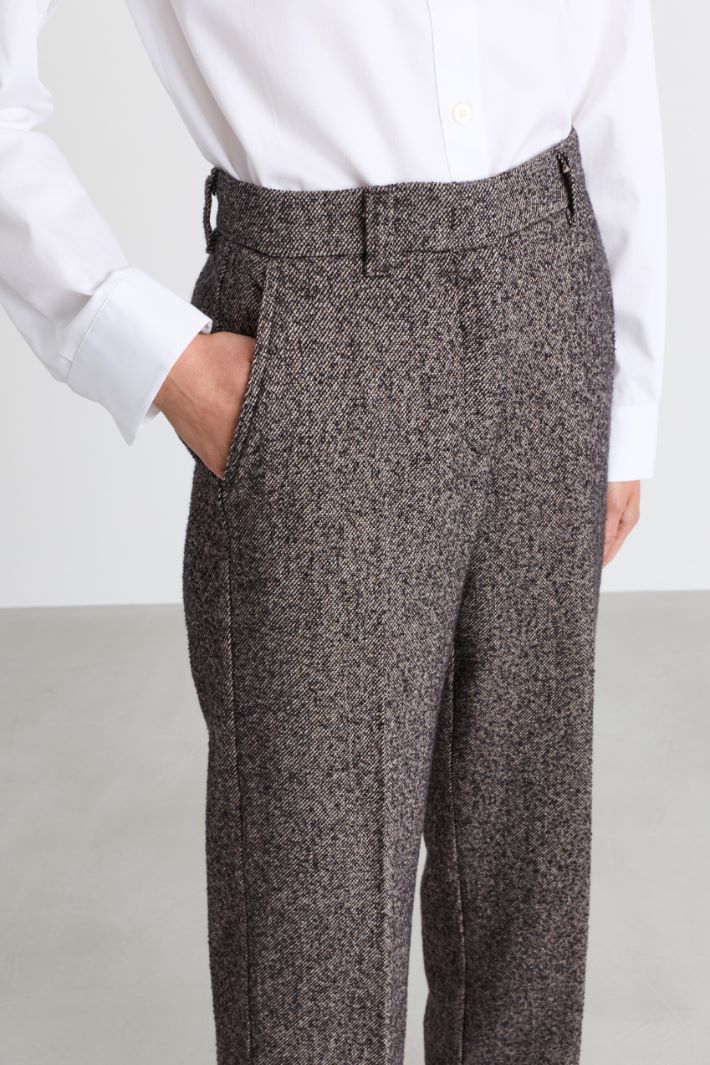 Tweed trousers - BROWN - Intrend - 3