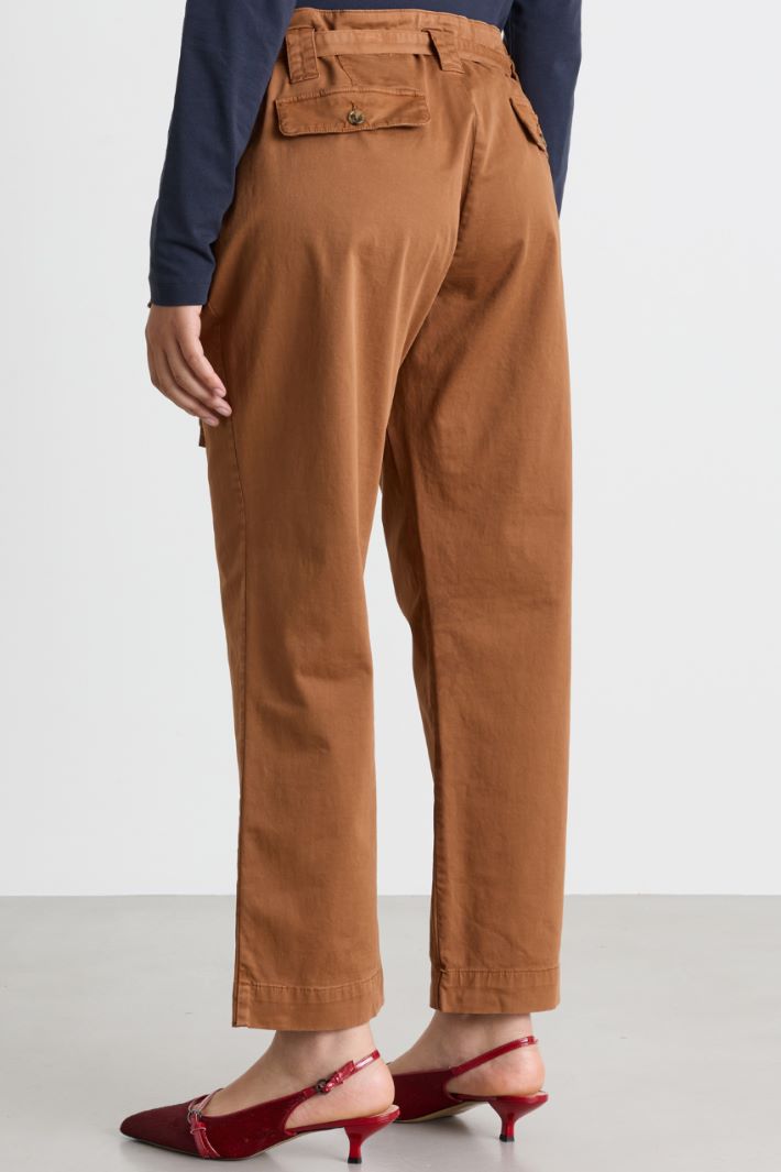 Pantalone con cintura - MARRONE - Intrend - 4