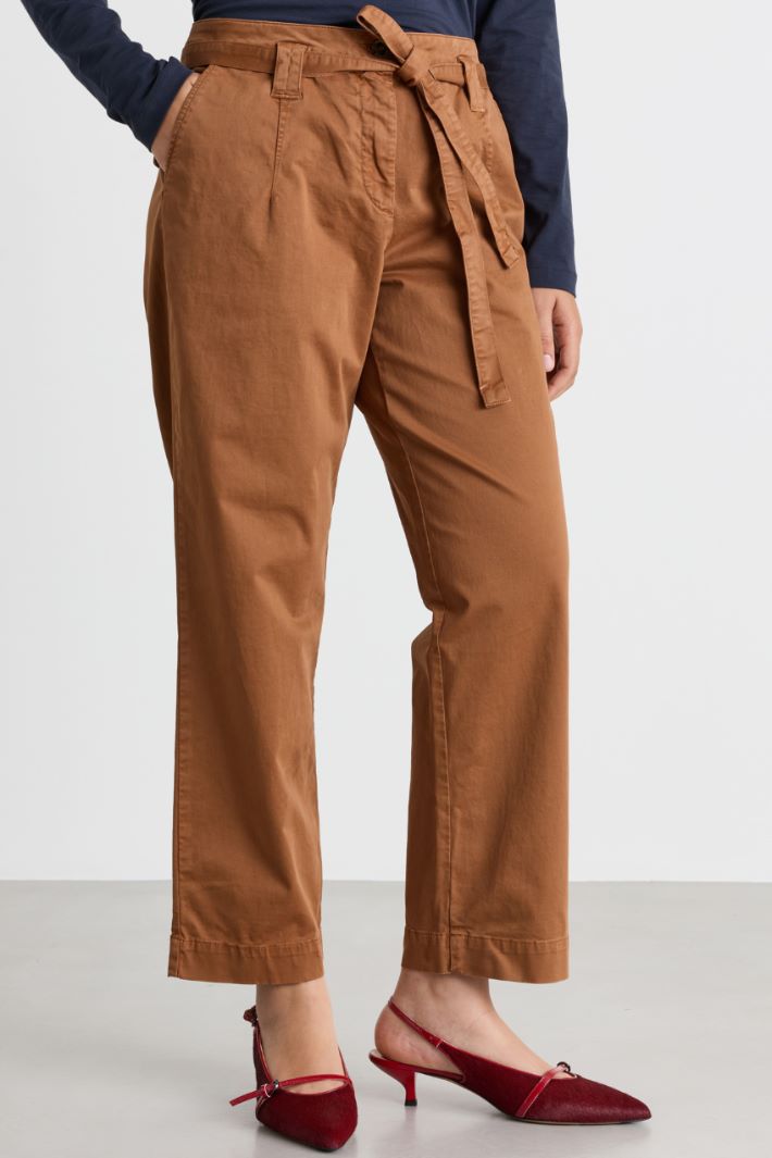 Pantalone con cintura - MARRONE - Intrend - 2