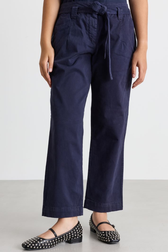 Pantalone con cintura - BLU - Intrend - 2