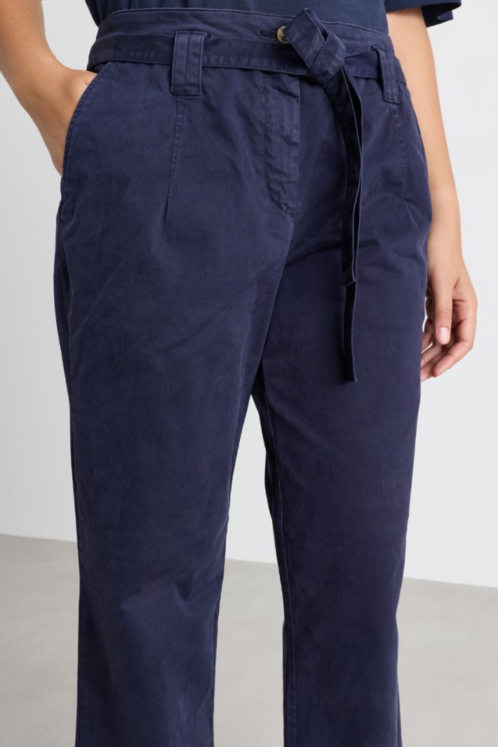 Pantalone con cintura - BLU - Intrend - 3