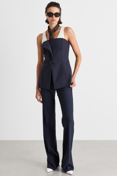Flared twill trousers - Intrend